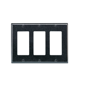 3 Gang Decora Wallplate Midway Size Black PJ263-E