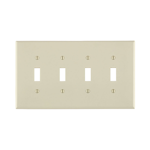 4 Gang Toggle Switch Wallplate Midway Size Light Almond PJ4-T