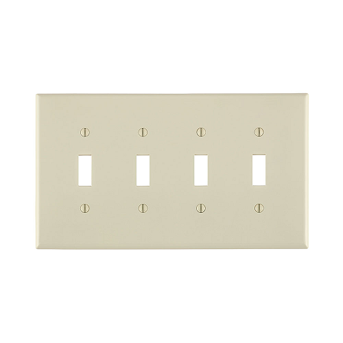 4 Gang Toggle Switch Wallplate Midway Size Light Almond PJ4-T