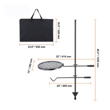Swivel Campfire Grill Grate Round Fire Pit Heavy Duty Steel Outdoor