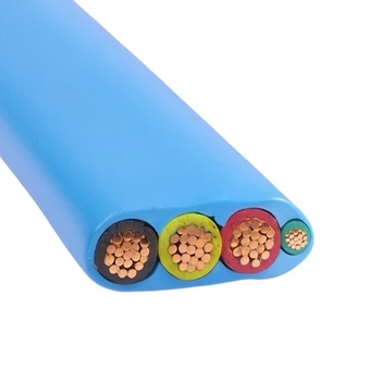 Heavy Duty Flat W/GRND THW/submersible Pump Cable Copper Blue 600V