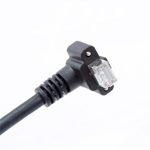 GigE Cable High Flex RJ45 Horizontal R/A Down W/ Thumbscrews PCM-CLC-44