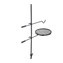 Swivel Campfire Grill Grate Round Fire Pit Heavy Duty Steel Outdoor