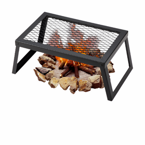 18" Folding Campfire Grill Portable Heavy Duty Steel Mesh Grate
