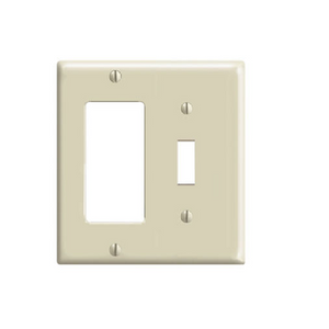 2-Gang 1-Toggle and 1-DecoraI Device Combination Wallplate Ivory 80405-I