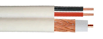 SIAMESE RG59(1)BC 95% CCA SHLD 20+18-2(7) CCA CM WHITE RIB Coaxial Cable 500'