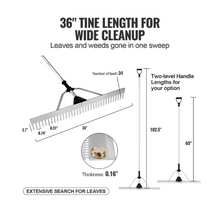 tine length rake