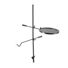 Swivel Campfire Grill Grate Round Fire Pit Heavy Duty Steel Outdoor