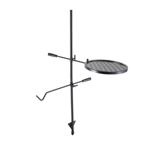 Swivel Campfire Grill Grate Round Fire Pit Heavy Duty Steel Outdoor