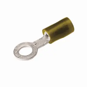 Burndy TN1012 12 - 10 AWG 5/16" Stud 1 Hole Tin-Plated Nylon Insulated Copper Ring Tongue Terminal Lug