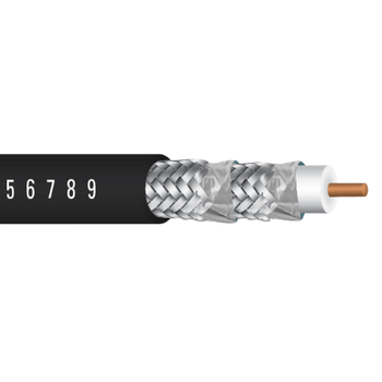 18 AWG 1C Solid CCS RG6/U Plenum 75Ohms Quad Shield Al Foil Braid PVC 60C 600V CATV Cable