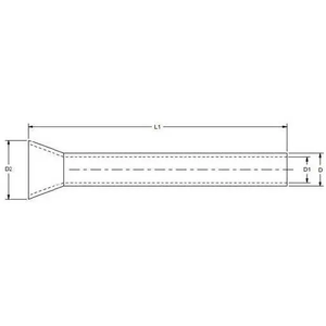 Burndy YF4/032UIL 4/0 AWG 1.26" Length Tin Plated Copper Bare Bootlace Ferrule