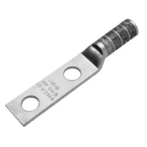 Burndy YAZ282NT14 4/0 AWG 1/4" Stud 2 Hole  W/ Insp Window Standard Barrel Copper Terminal Lug