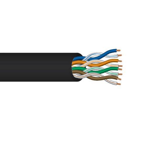 24 AWG 4P Solid BC Unshielded UTP Polyethelene Jacket 75C 300V Cat5e Outdoor Cable