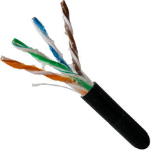 1000' 24 AWG 4 Pairs Black CAT5E Direct Burial Gel Flooded Core LLDPE Jacket Cable