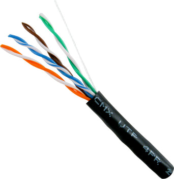 1000' 24 AWG 4 Pairs CAT5E Solid-Bare Copper CMX Outdoor Cable