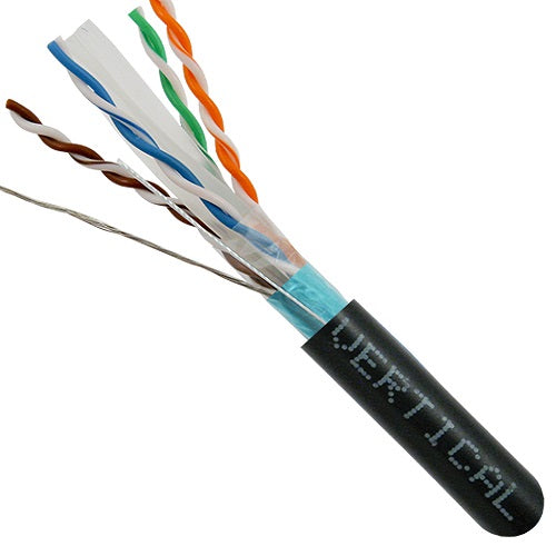 1000' 23 AWG 4 Pairs F/UTP Solid Bare Copper Shielded CAT6 550MHz Cable