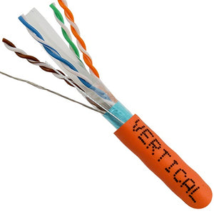 1000' 23 AWG 4 Pairs F/UTP Solid Bare Copper Shielded CAT6 550MHz Cable