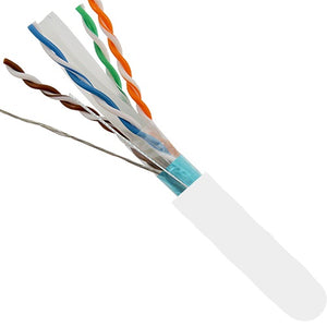1000' 23 AWG 4 Pairs F/UTP Solid Bare Copper Shielded CAT6 550MHz Cable