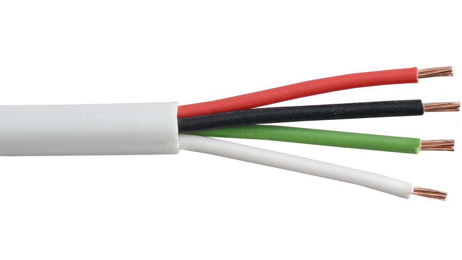 1000 FT 22 AWG 6 Conductor White Unshielded CMP Plenum PVC Insulation 300v Security Cable