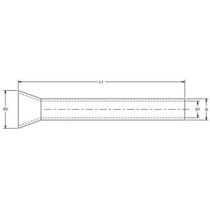 Burndy YF0122UIL 1 AWG 0.87" Length Tin Plated Copper Bare Bootlace Ferrule