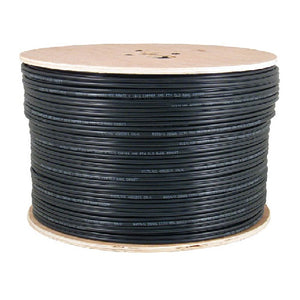 1000' 23 AWG 4 Pairs Black Shielded CAT6 CMXF Direct Burial Gel-Filled Core LLDPE Jacket Cable