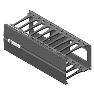 Motive Black Horizontal Cable Manager without Cable Pass-Through Ports 2U x 19" EIA W x 8.2"D CPI 35432-702