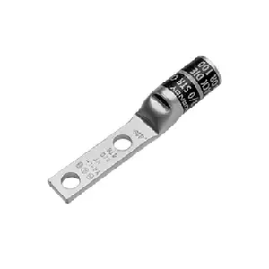 Burndy YAV2CL2NT14FX 2 AWG 1/4" Stud 2-Hole with Inspection Window Standard Barrel Copper Terminal Lug