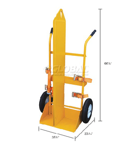 Welding Cylinder Cart Foam-Filled Wheels 22-13/16 x 34-1/4 x 66-3/8 CYL-EH-FF