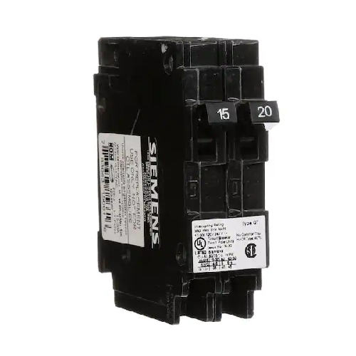 Siemens US2-Q1520 Type QT 1 Pole 15/20 Amp 120 VAC 10 kA Plug In Duplex Circuit Breaker