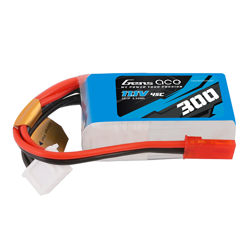 Gens Ace 300mAh 3S1P 11.1V 45C Lipo Battery Pack With JST Plug