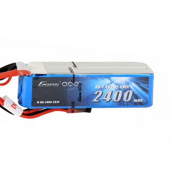 Gens Ace 2400mAh 2S1P 7.4V RX Lipo Battery Pack With JST-SYP Plug