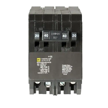 Square D HOMT2020240 2 Pole 40 Amp 1 Pole 20/20 Amp Mini Plug In Quad Tandem Circuit Breaker