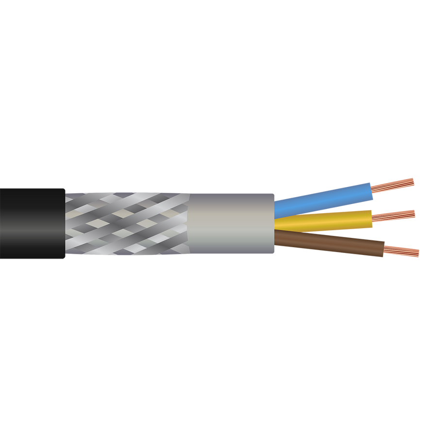 Shipboard Cable TNIA-6 12 AWG 3 Conductor Alloy Coated Al Armor