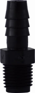 5/16" X 1/4" Hose Barb X MIP Black Polyethylene Adapter 33009B