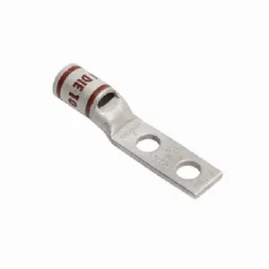 Burndy YAV25L2NT14E1FX 1/0 AWG 1/4" Stud 2 Hole Inspection Window Compression Copper Terminal Lug