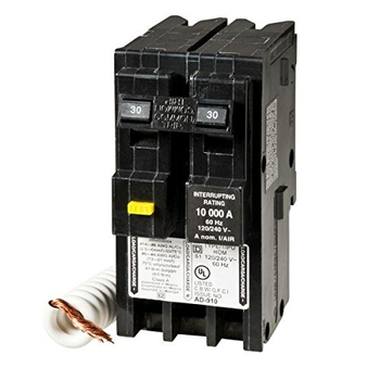 Square D HOM230GFI 2 Pole 30 Amp 120/240 VAC 10 kA Plug On Ground Fault Circuit Breaker