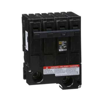 Square D HOM2150BB 2 Pole 150 Amp 120/240 VAC 10 kA Mini Plug On Circuit Breaker