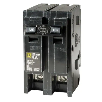 Square D HOM2125 2 Pole 125 Amp 120/240 VAC 10 kA Mini Plug On Circuit Breaker