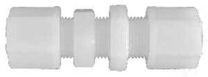 3/8" White Nylon Bulk Head Compression Union 17090N