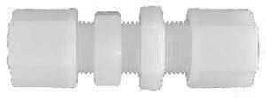 1/2" White Nylon Bulk Head Compression Union 17091N