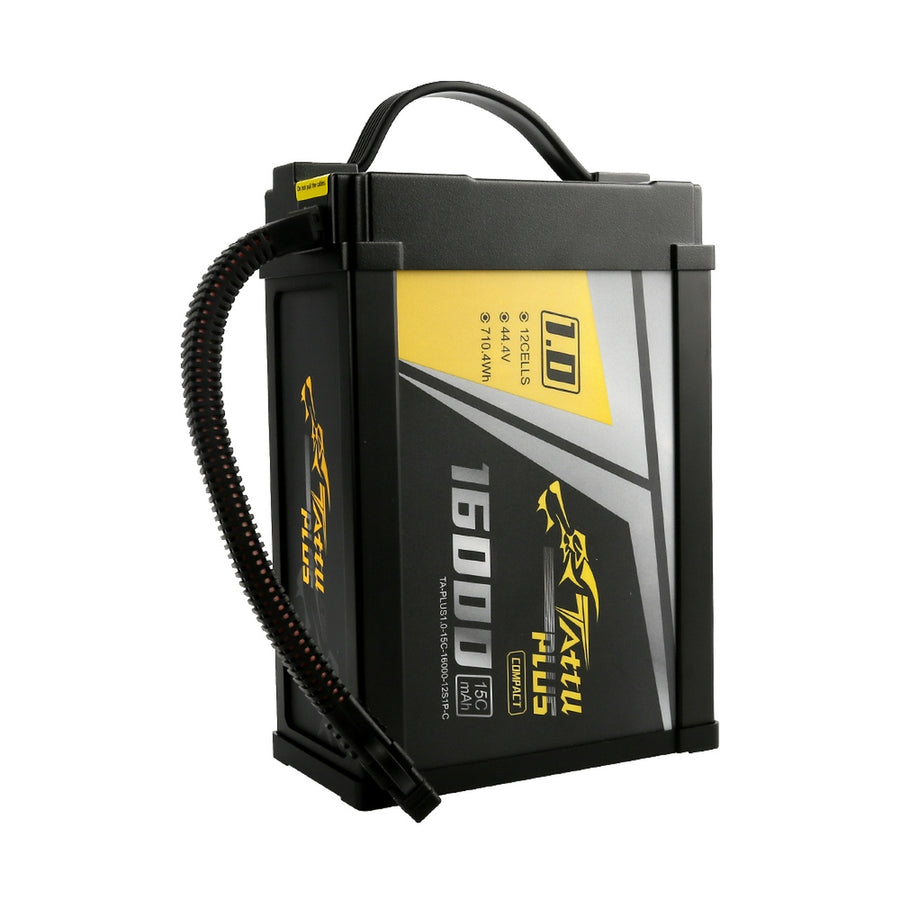 Tattu Plus 1.0 Compact Version 16000mAh 12S1P 44.4V 15C Lipo Smart Battery Pack With XT90-S Plug