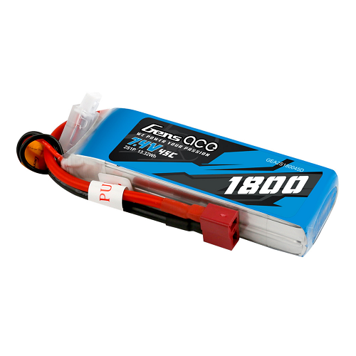 Gens Ace 1800mAh 2S1P 7.4V 45C Lipo Battery Pack With Deans Plug