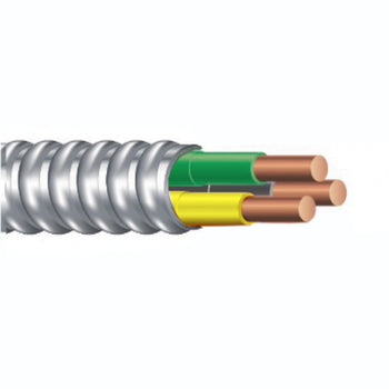 10/2C W/G Stranded AL Armored CU Conductor MC Cable YEL/GRY/GRN Color Code