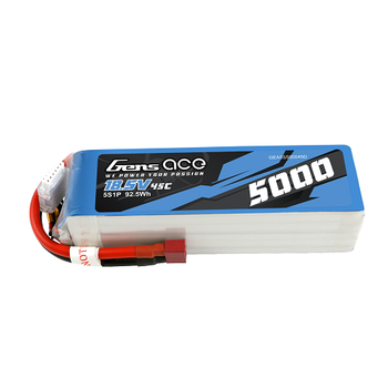 Gens Ace 5000mAh 5S1P 18.5V 45C Lipo Battery Pack With Deans Plug