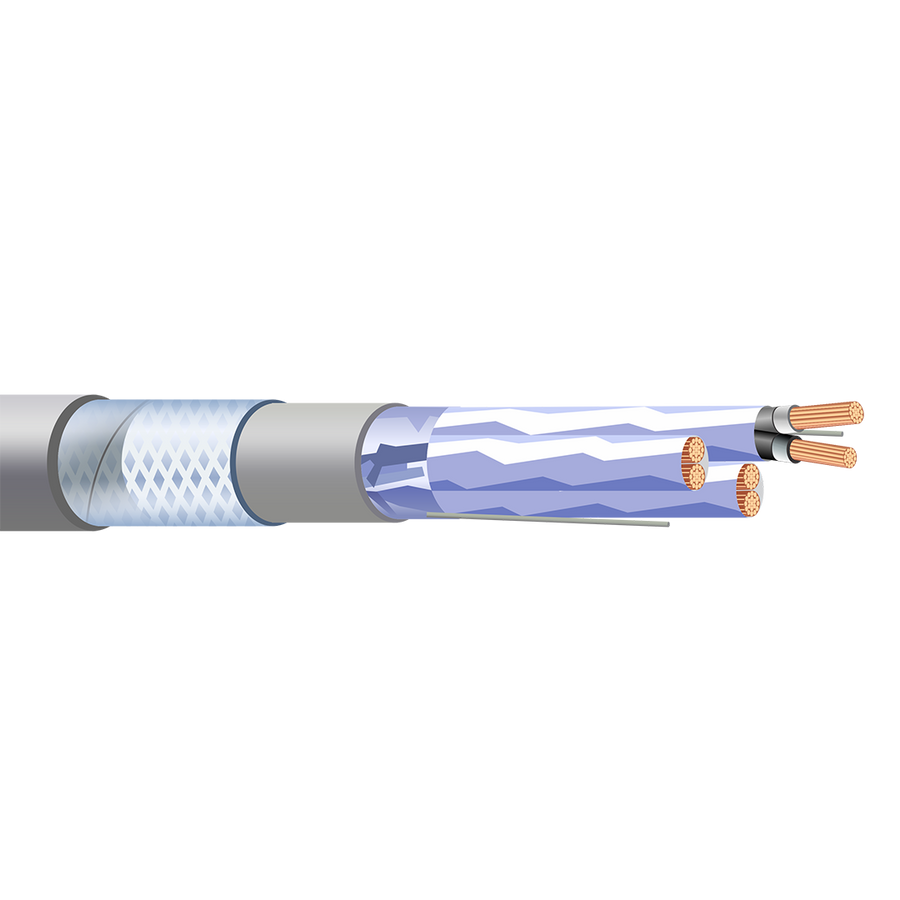 Shipboard Cable TPS16TIU-2 16 AWG 2 Pair Individual Overall Shield PVC 600V