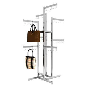 4-Way Handbag Rack w/ 4 Straight Arms and 4 Twist-on Straight Arms - Rectangular Tubing Econoco K88