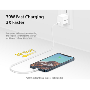 30W Gan USB-C PD Ultimate Power Mini Wall Charger X60030