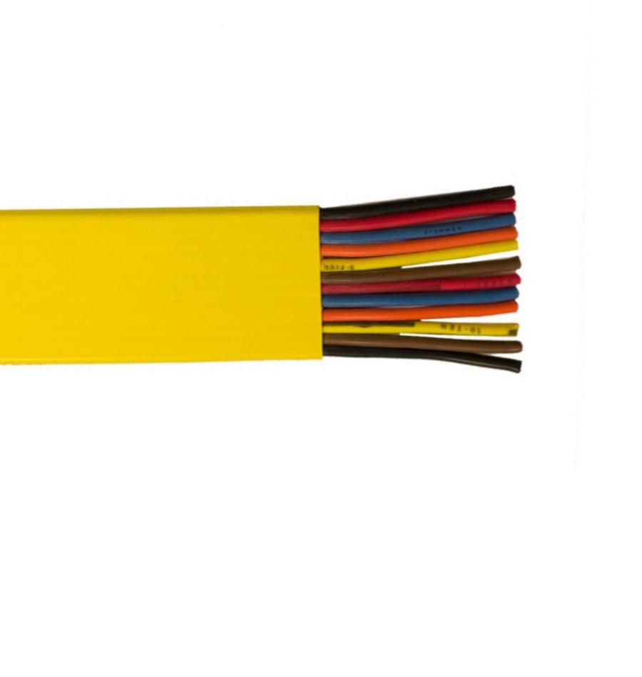 12 AWG 8C Flat Festoon PVC 600V Yellow Cable