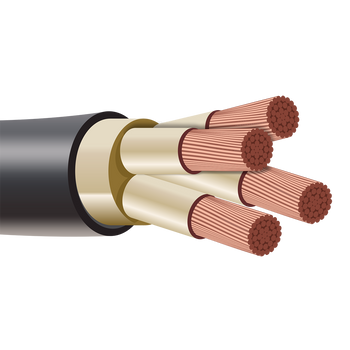 Shipboard Cable LSFSGA-150 3/0 AWG 4 Conductor Lighting Watertight Glass Braid